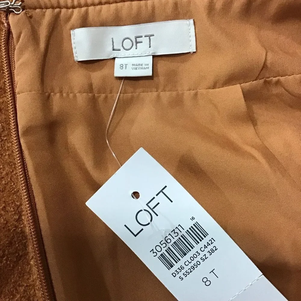Ann Taylor‎ LOFT Skirt Lined Wool Blend Rust Mini 8T NWT